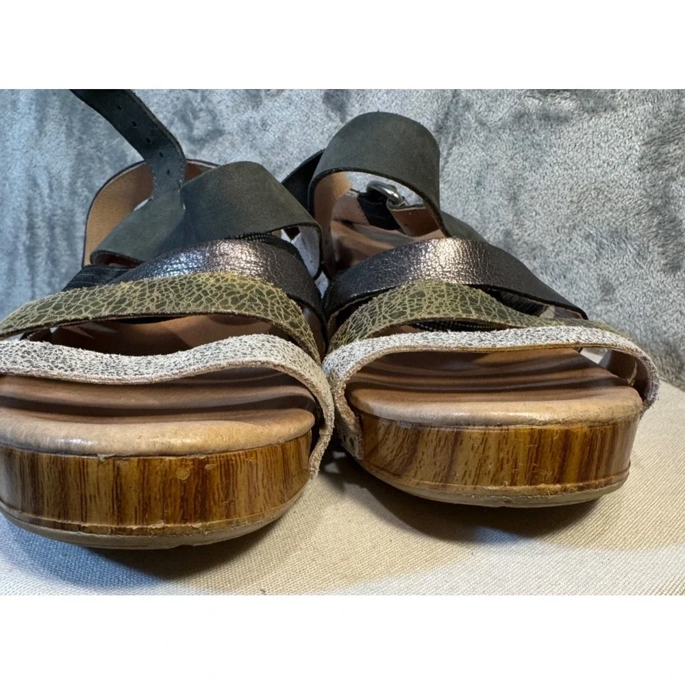 Dansko Maribeth Sandals Leather multi Metallic Women 40 Sz 9 whimsigoth bohemia